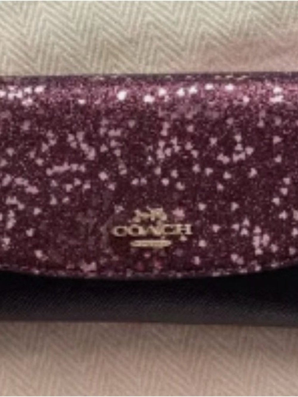 Coach Heart GlitterSlim Wallet Raspberry